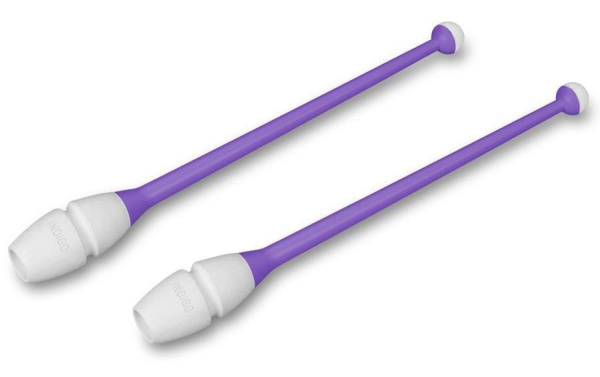 Булавы для худож. гимнастики INDIGO IN018-VW, 41 см, 2шт, цв. фиолетовый/белый (47564-74208)