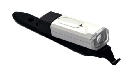 Фонарь вело  JY-6100, один супер яркий светодиод, USB-зарядка, цв. черный/белый