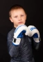 Перчатки боксерские RUSCOsport детские, кож.зам., 6 OZ, белый/синий