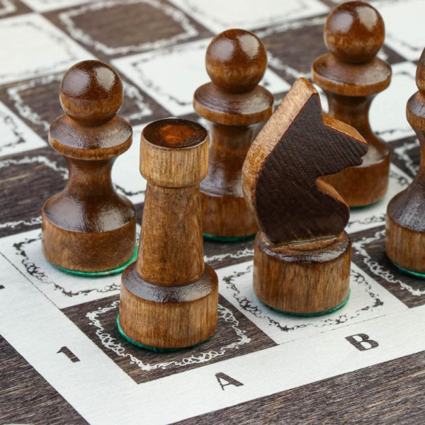 Игра настольная 2в1  (шахматы, шашки, доска 40х40 см) (7829491)