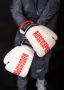Перчатки боксерские RUSCOsport детские, кож.зам., 4 OZ, белый/красный