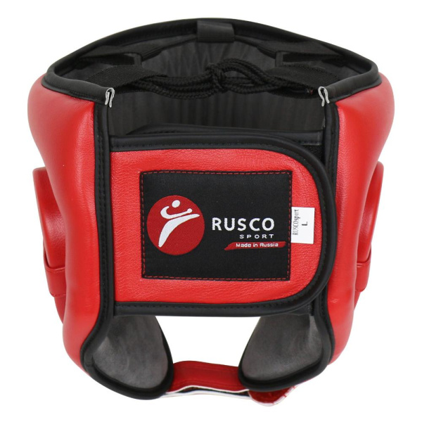 Шлем боксерский RUSCOSPORT с усилением,  р. M, цв. красный