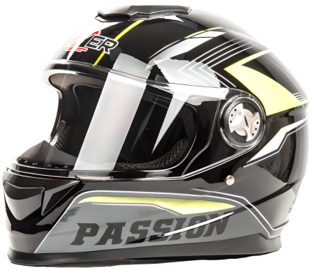 Шлем мото интеграл HIZER B565 (L) черный/желтый (13219)