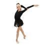 Купальник гимнаст SIMA х/б, длинный рукав, юбка-сетка, цвет черный (р. 36) (2620708)