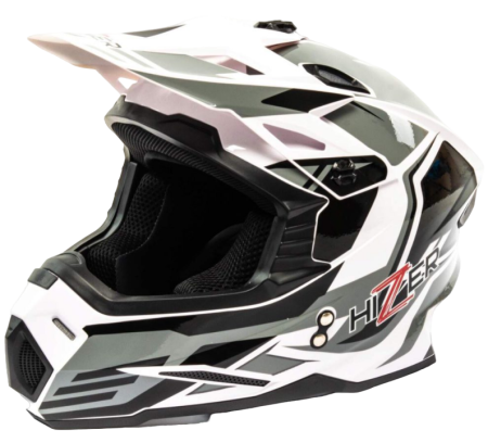 Шлем мото кроссовый HIZER J6801 (XL) white/gray (17220)