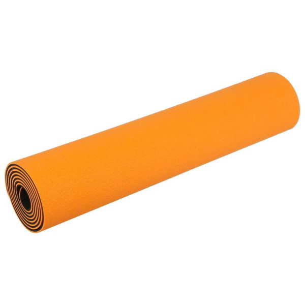 Коврик для йоги GO DO TPE-6MM (183х61х0,6) черный/оранжевый