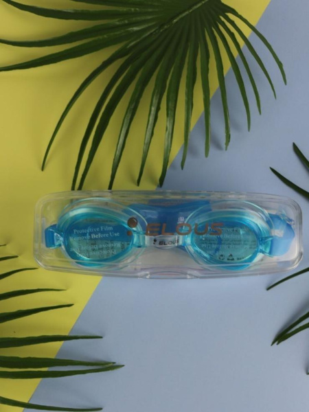 Очки для плавания ELOUS YG-1210, цв. голубой