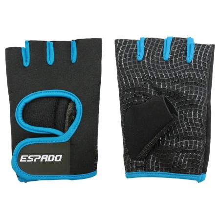 Перчатки для фитнеса ESPADO ESD001, черный/голубой, р. M