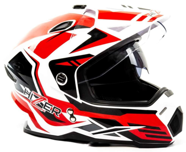 Шлем мото кроссовый HIZER J6801 #5 (М) white/red (17222)
