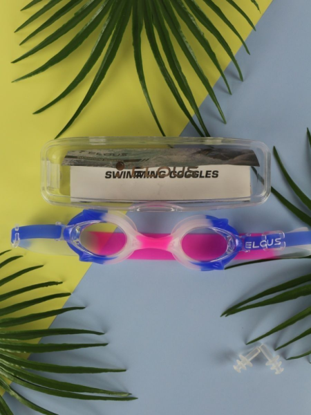Очки для плавания ELOUS YG-1500, цв. белый/голубой/розовый