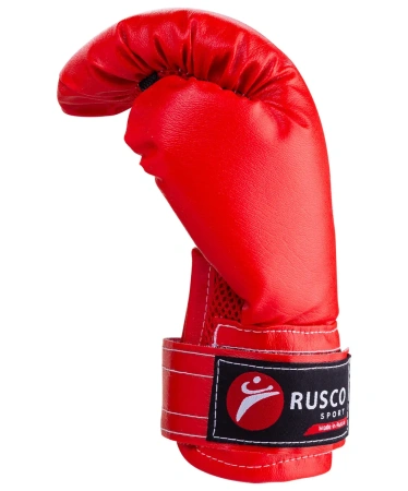 Набор боксерский детский RUSCOsport (перчатки 4 ун., к/з + мешок) красный