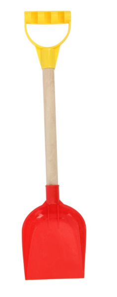 Лопатка детская пластмассовая с деревянной ручкой 41см (749627)