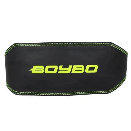 Пояс т/а BoyBo Premium BBW650 черный/зеленый кожа XL