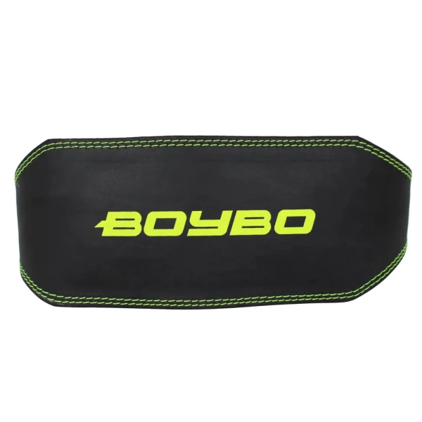 Пояс т/а BoyBo Premium BW650 черный/зеленый кожа XL