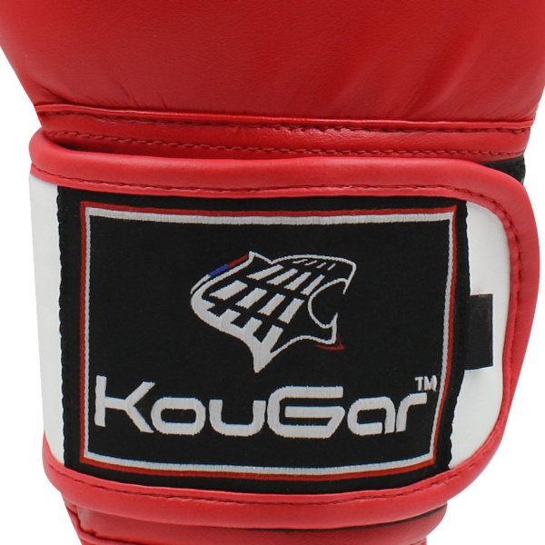 Перчатки боксерские KOUGAR KO200 кож. зам, красные, р-р, 4OZ
