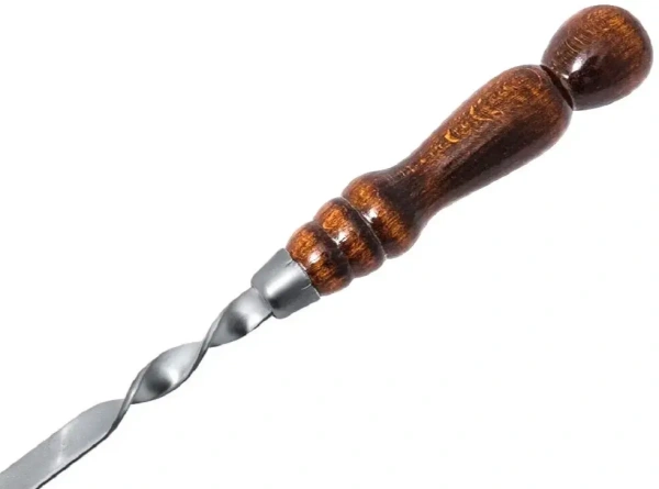 Шампур для люля с деревянной ручкой 20х40