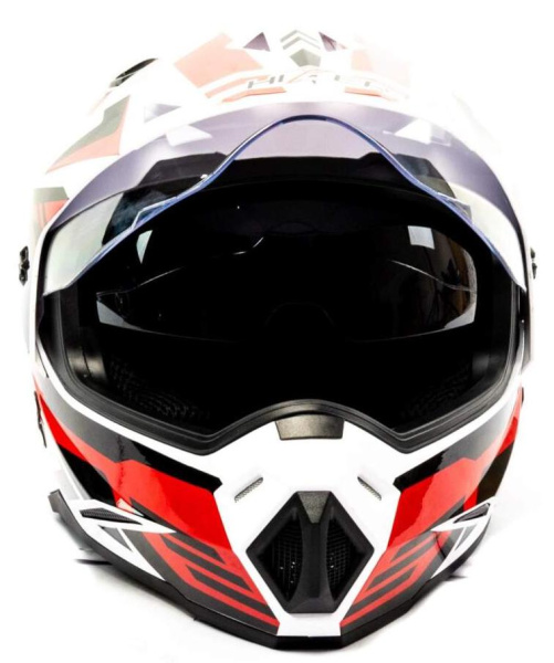 Шлем мото кроссовый HIZER J6801 #5 (S) white/red (17221)
