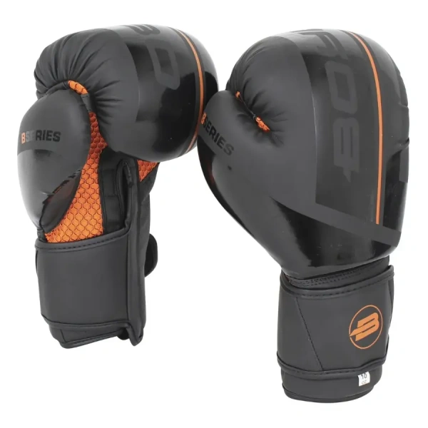 Перчатки боксерские BOYBO B-Series BBG400 флекс, черный/оранжевый , р-р, 14 OZ