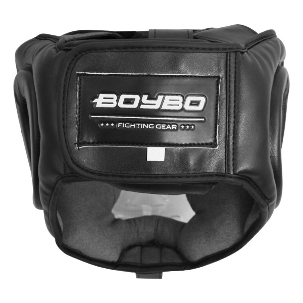 Шлем боксерский с пластиковым забралом BOYBO Flexy BP2006 черный р.L