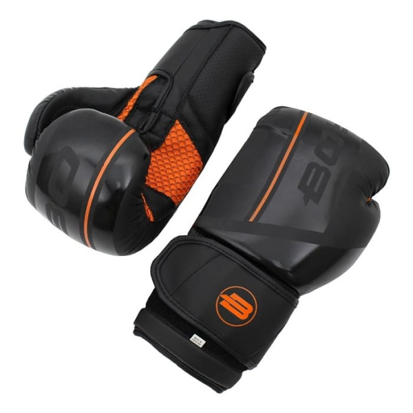Перчатки боксерские BOYBO B-Series BBG400 флекс, черный/оранжевый , р-р, 16 OZ