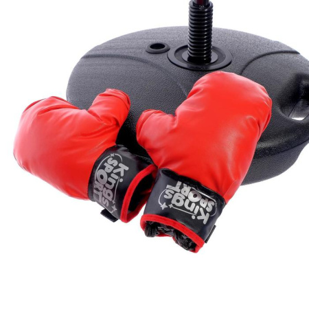 Груша боксерская напольная НОКДАУН на подставке + перчатки, 81-120см (6884218)