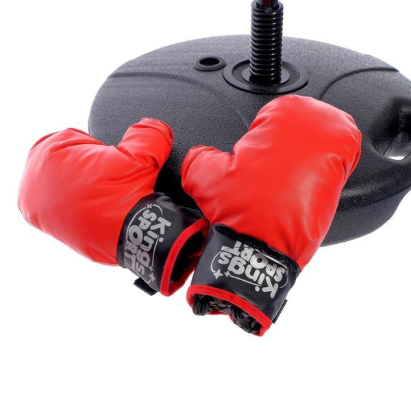 Груша боксерская напольная НОКДАУН на подставке + перчатки, 81-120см (6884218)