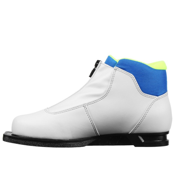 Ботинки лыжные 75мм TREK Winter Comfort 3, цв. белый/синий/лайм-неон, лого серебристый, р.35