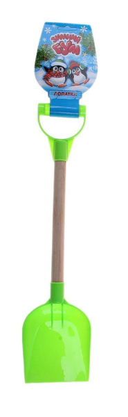 Лопатка детская пластмассовая с деревянной ручкой 41см (749627)