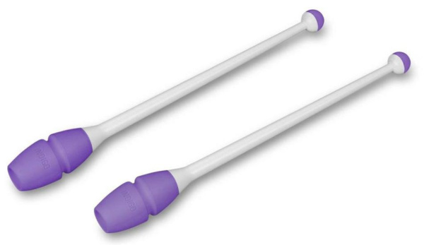 Булавы для худож. гимнастики INDIGO IN019-WV, 45 см, 2шт, цв. белый/фиолетовый (47567-74211)