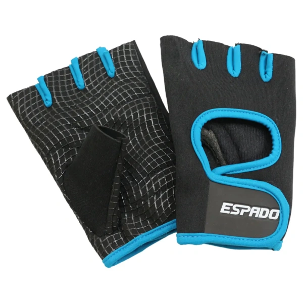Перчатки для фитнеса ESPADO ESD001, черный/голубой, р. S