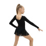 Купальник гимнаст SIMA х/б, длинный рукав, юбка-сетка, цвет черный (р. 36) (2620708)