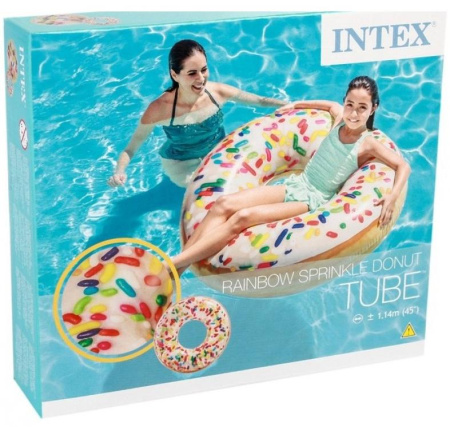 Круг надувной INTEX 56263 SPRINKLE DONUT TUBE, 114 см, 9+