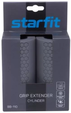 Расширитель хвата комплект STARFIT Pro BB-110, d-25 мм, цилиндрические, серый, 2 шт (46338-72583)