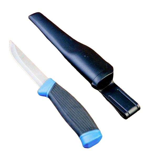 Нож туристический Урал клинок 10см, синий, ножны пластик (2301188)