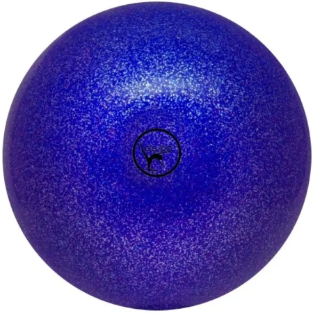 Мяч для художественной гимнастики однотонный GO DO, d-15 см, синий с глиттером.