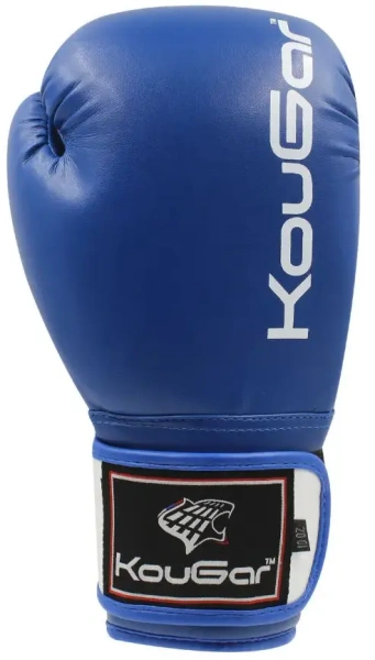 Перчатки боксерские KOUGAR KO300 кож. зам, синие, р-р, 10OZ