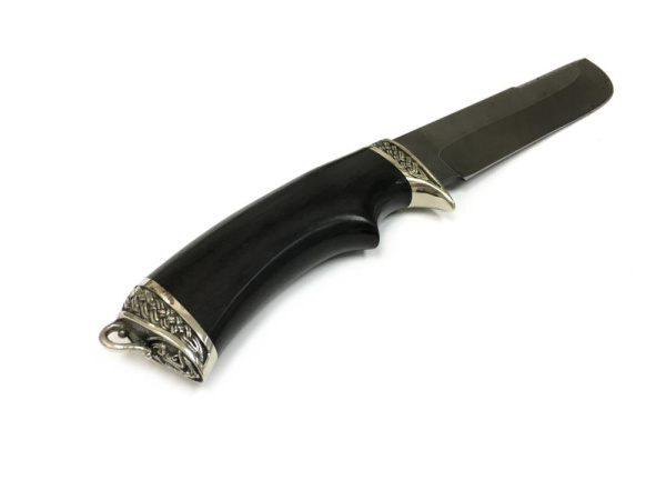 Нож туристический Варяг дамасская сталь, литье, рукоять черное дерево