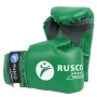 Перчатки боксерские RUSCOsport детские, кож.зам., 4 OZ, зеленые