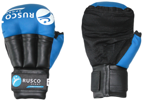 Перчатки для рукопашного боя RUSCOsport, к/з, синие Oz 2