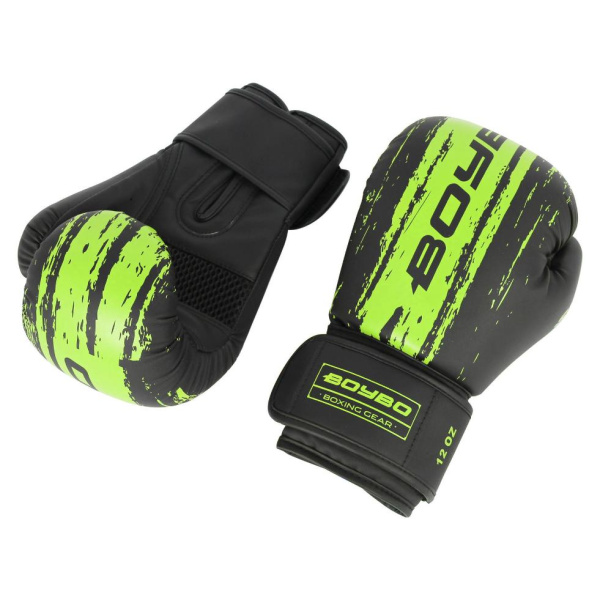 Перчатки боксерские BOYBO Stain BGS322 флекс, зеленый , р-р, 6 OZ