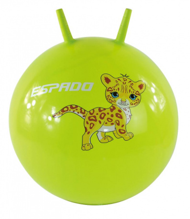 Мяч гимнастический ESPADO ES2114 "Ягуарчик"  d-45см, с рожками, зеленый