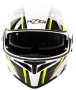 Шлем мото модуляр HIZER J5902 (L) белый/черный/желтый (2 визора)