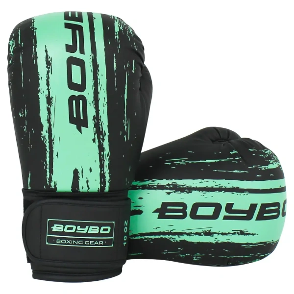 Перчатки боксерские BOYBO Stain BGS322 флекс, голубой , р-р, 14 OZ