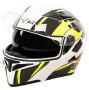 Шлем мото модуляр HIZER J5902 (L) белый/черный/желтый (2 визора)