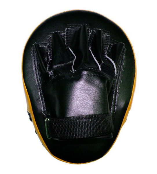 Лапа боксерская SPRINTER B-S1, черно-желтая, иск. кожа, тент, 23х18см, гнутая