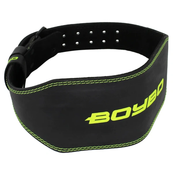 Пояс т/а BoyBo Premium BW650 черный/зеленый кожа L