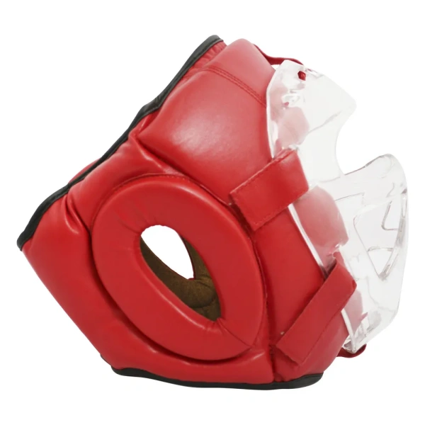 Шлем боксерский с пластиковым забралом BOYBO Flexy BP2006 красный р.L