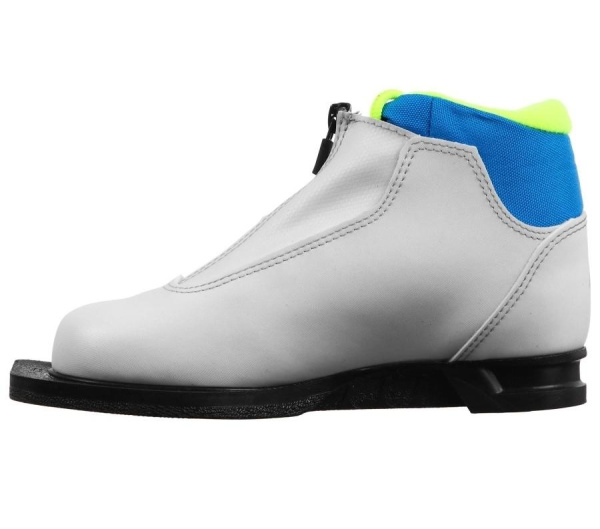 Ботинки лыжные 75мм TREK Winter Comfort 3, цв. белый/синий/лайм-неон, лого синий, р.34
