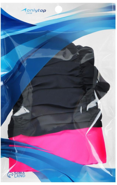 Шапочка для плавания ONLYTOP, тканевая, обхват 54-60см, цвет серый/розовый (3285673)
