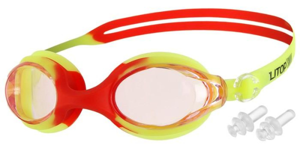 Очки для плавания ONLYTOP, взрослые + беруши (536092)